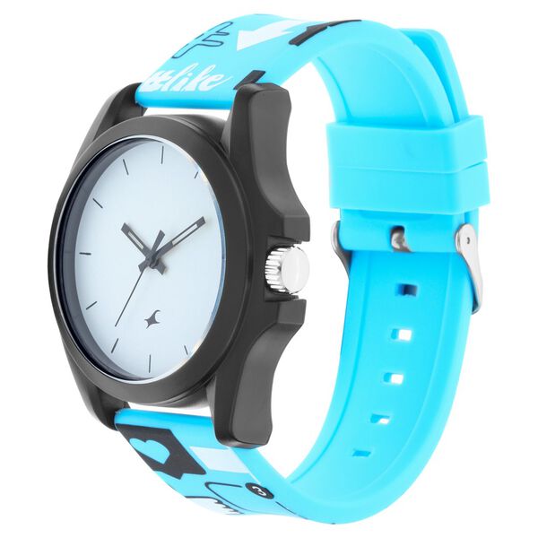 Fastrack Hashtag Quartz Analog White Dial Silicone Strap Unisex Watch - image number 2