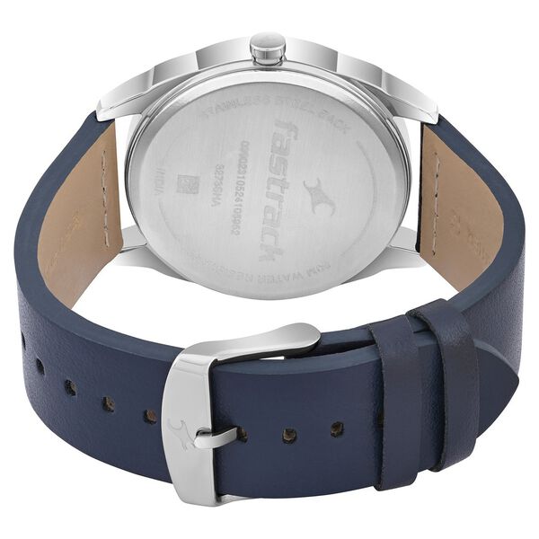 Fastrack MetaWe Quartz Analog Blue Dial Leather Strap Watch For Guys - image number 4