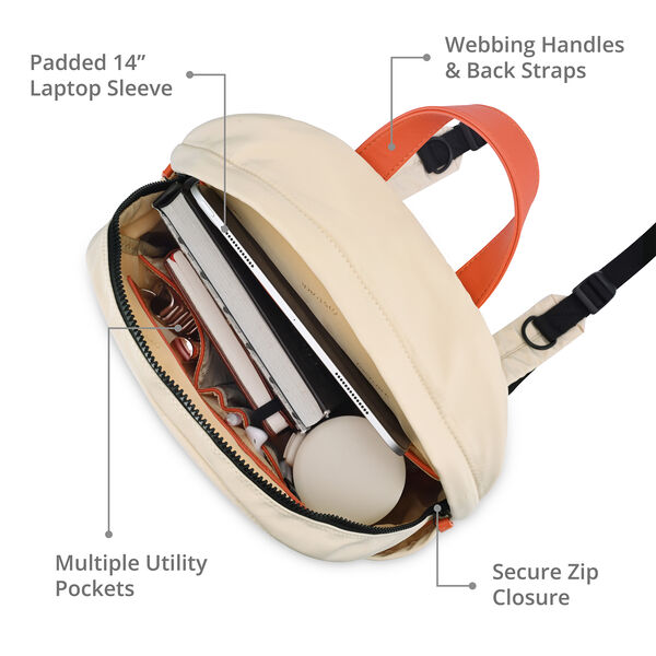 Fastrack White & Orange Vibepack laptop backpack - image number 7