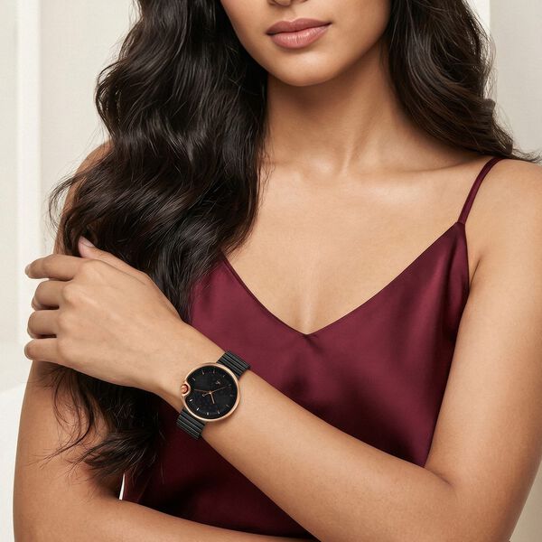 Fastrack Groove Analog with Black Dial Black Metal Strap Watch for Girls - image number 7