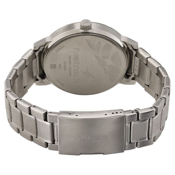 Fastrack Go Skate Quartz Analog with Day and Date Black Dial Stainless Steel Strap Watch for Guys - image number 4