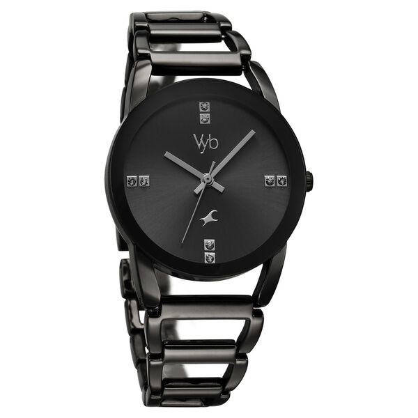 Vyb Striker By Fastrack Quartz Analog Grey Dial Metal Strap Watch For Girls - image number 0