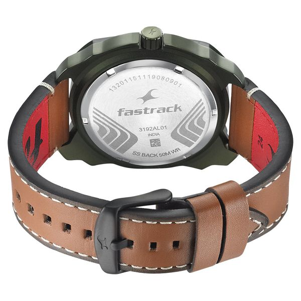 Fastrack All Nighters Quartz Analog Grey Dial Leather Strap Watch for Guys - image number 4