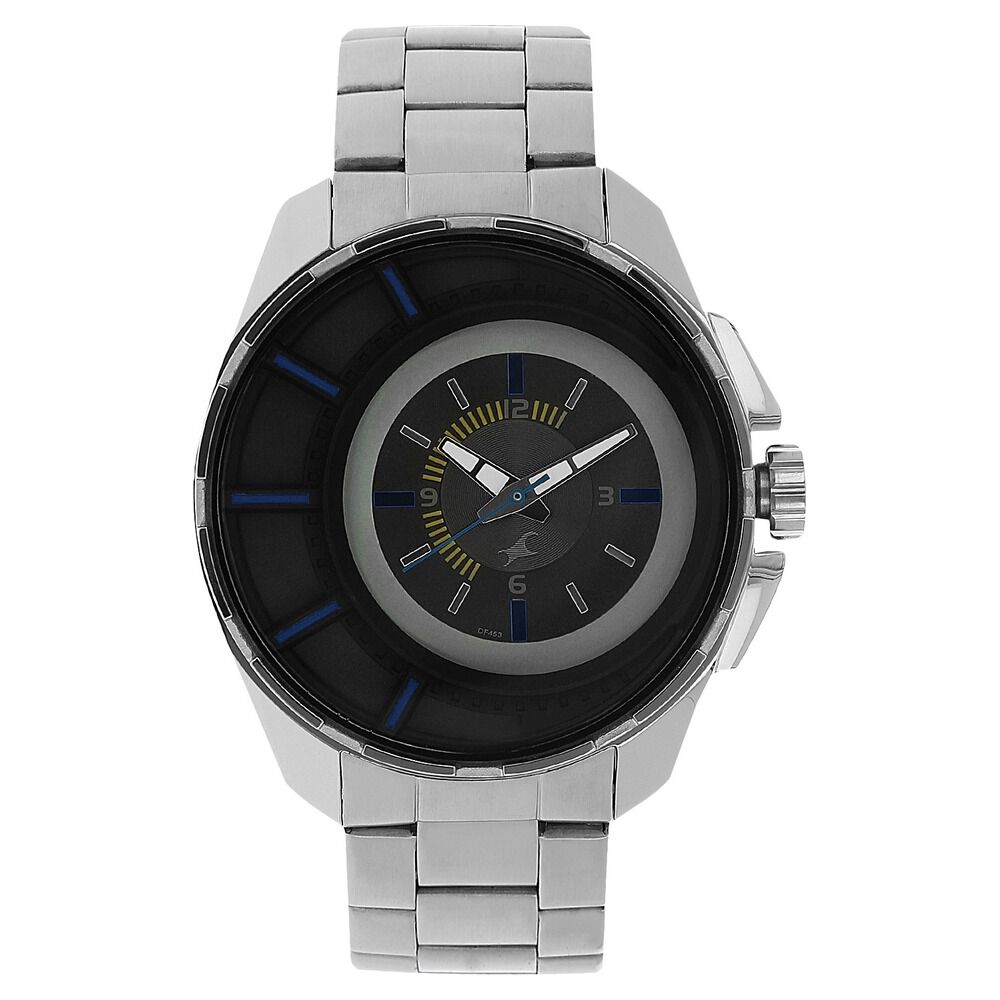 Fastrack Quartz Analog Black Dial Stainless Steel Strap Watch for