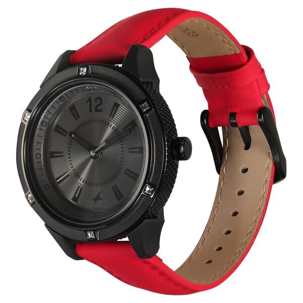 Fastrack Quartz Analog Anthracite Dial Leather Strap Watch for Girls - image number 2