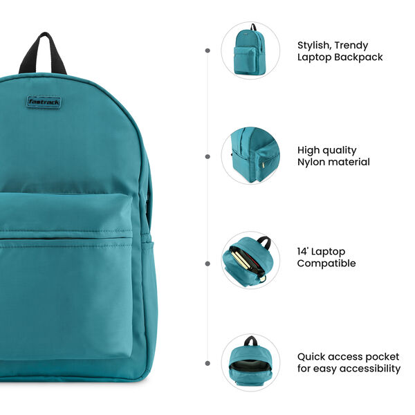 Fastrack Teal Blue Backpack for Girls - image number 7