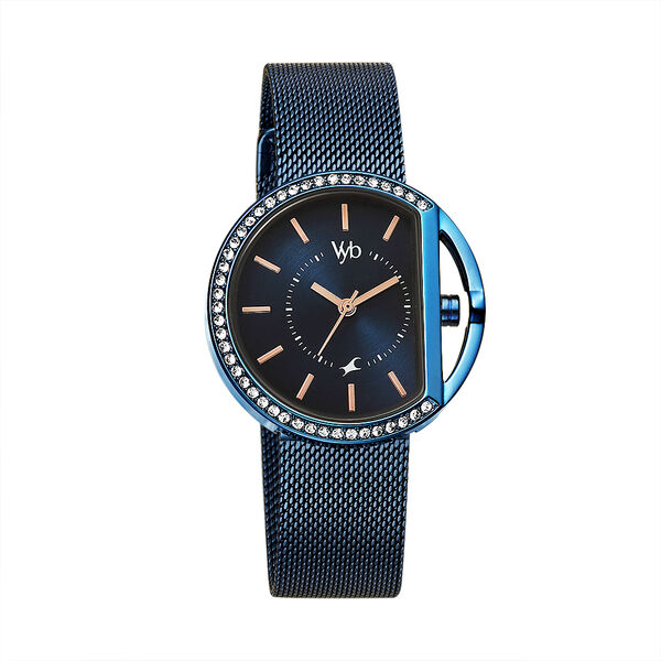 Fastrack Vyb Showstopper Quartz Analog Blue Dial Stainless Steel Strap Watch for Girls - image number 1
