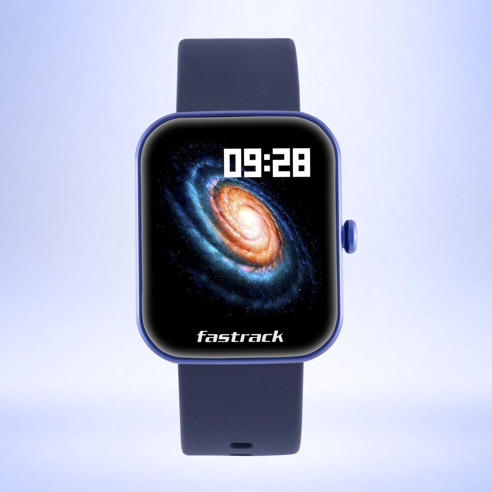 Buy Online Fastrack Reflex Hello Dark Blue HD Smartwatch with AI Voice Hydration Alerts 38079pp02 Fastrack