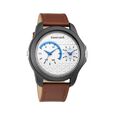 Fastrack Dual Time Quartz Analog White Dial Leather Strap Watch for Guys - image number 0