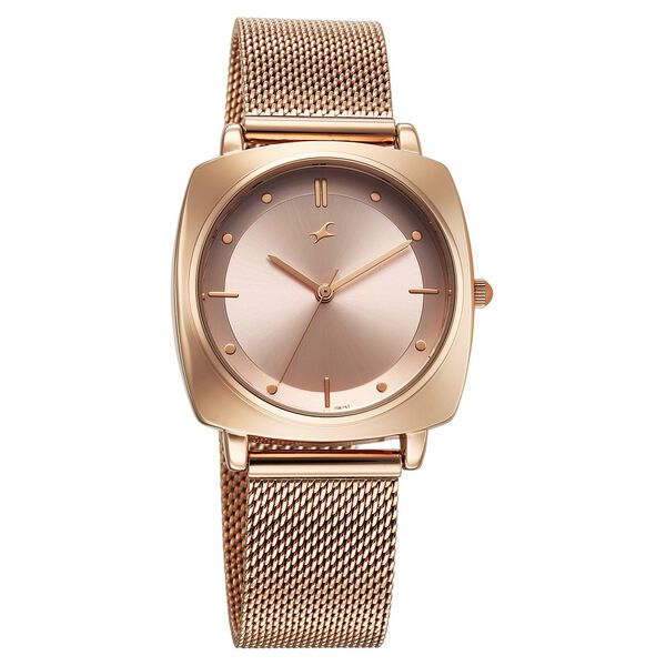 Fastrack Stunners X Quartz Analog Rose Gold Dial Stainless Steel Strap Watch For Girls - image number 1