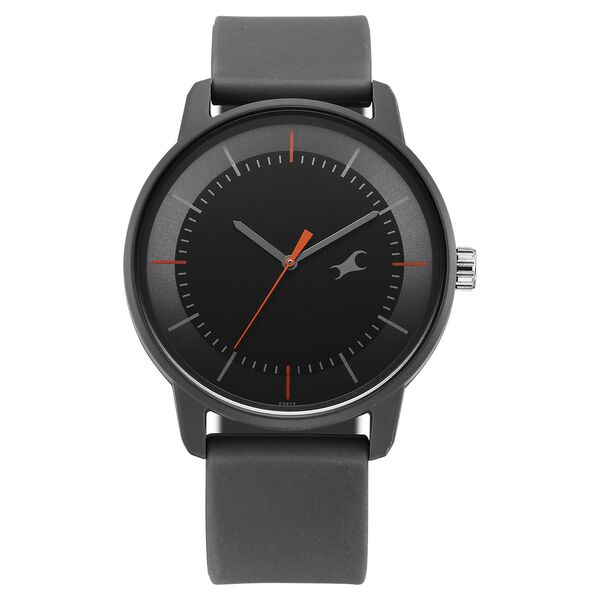 Fastrack Tees Urbanique Quartz Analog Black Dial Silicone Strap watch For Guys - image number 0