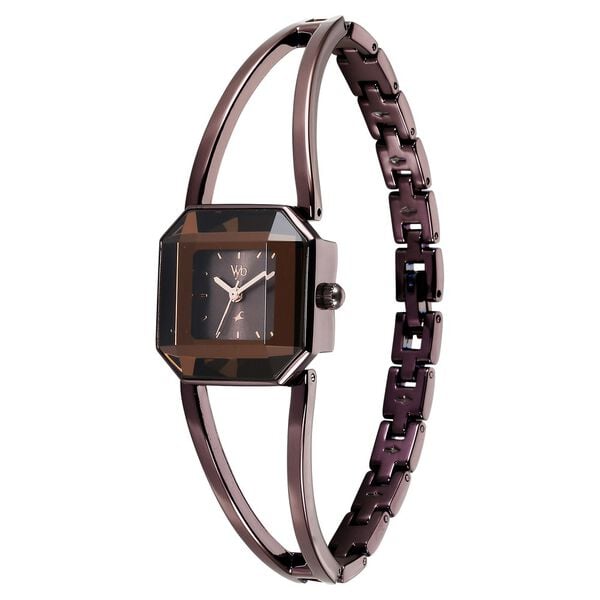 Fastrack Vyb Striker Quartz Analog Brown Dial Brown Metal Strap Watch For Girls - image number 3