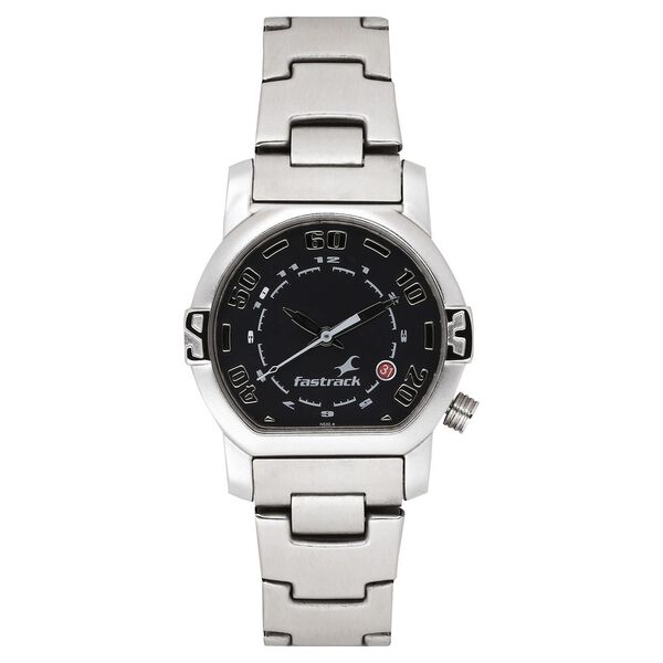 Fastrack Quartz Analog Black Dial Stainless Steel Strap Watch for Guys - image number 0