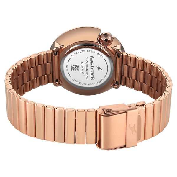 Fastrack Groove Analog with Dusty Purple Dial Rose Gold Metal Strap Watch for Girls - image number 6