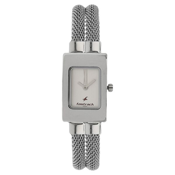 Fastrack Quartz Analog Silver Dial Stainless Steel Strap Watch for Girls - image number 0