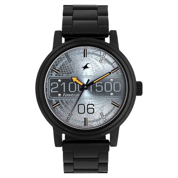 Fastrack Road Trip Quartz Analog Grey Dial Stainless Steel Strap Watch for Guys - image number 0