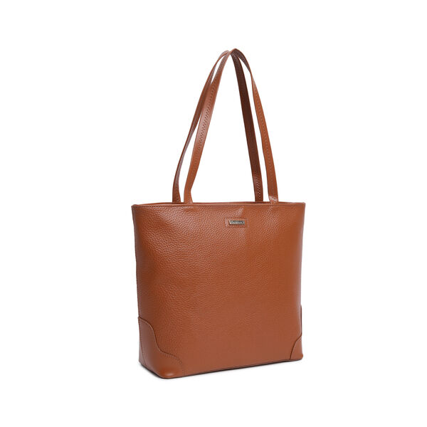 Fastrack Stylish Textured Tote Bag for Women | Trendy Casual Bag for Ladies, Women, Girls | Everyday College Bag Made of High-Quality Faux Leather (Tan) - image number 1