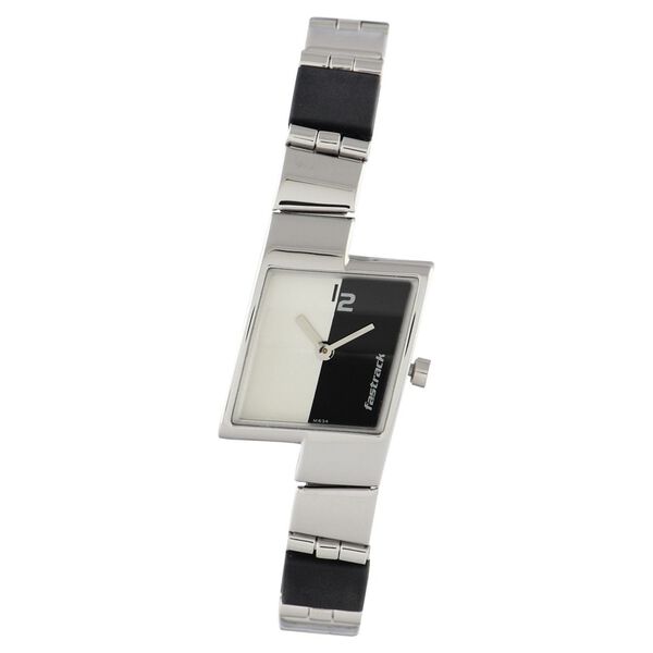 Fastrack Quartz Analog Silver Dial Stainless Steel Strap Watch for Girls - image number 0