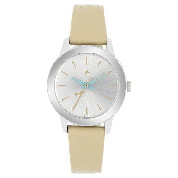 Fastrack Tropical Waters Quartz Analog Silver Dial Leather Strap Watch for Girls - image number 0