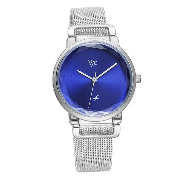 Fastrack Vyb Classique Quartz Analog Blue Dial Stainless Steel Strap Watch for Girls - image number 1