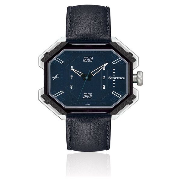 Fastrack Quartz Analog Blue Dial Leather Strap Watch for Guys - image number 0