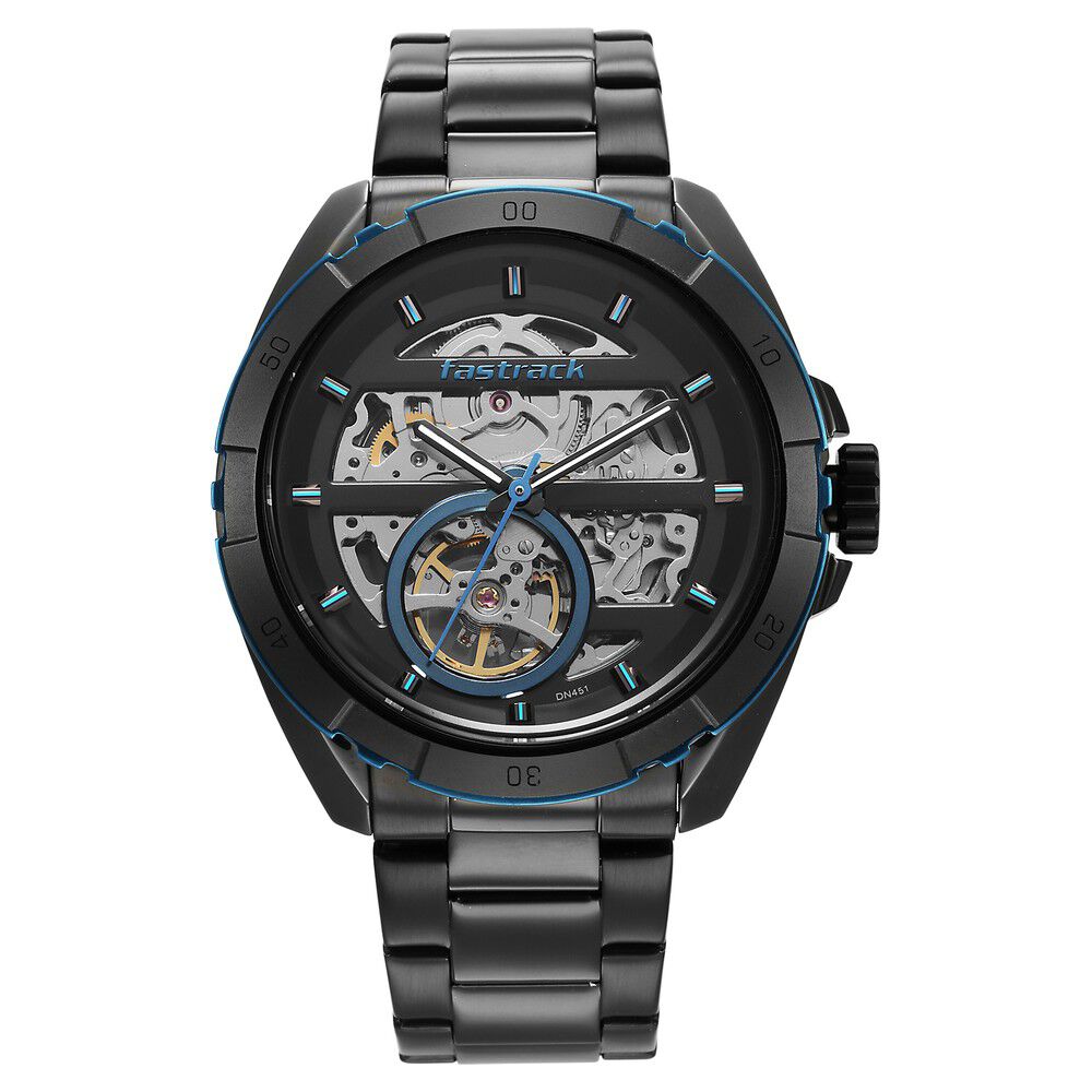 Buy Online Fastrack Automatics Black Dial Stainless Steel Strap Watch for Guys ns3297km02 Fastrack