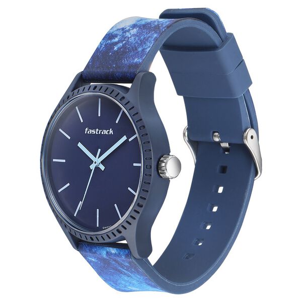 Fastrack Tie & Dye Quartz Analog Blue Dial Silicone Strap Watch for Guys - image number 2