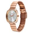 Fastrack Vyb Minimalist Quartz Analog Silver Dial Rose Gold Color Metal Strap Watch For Girls - image number 3