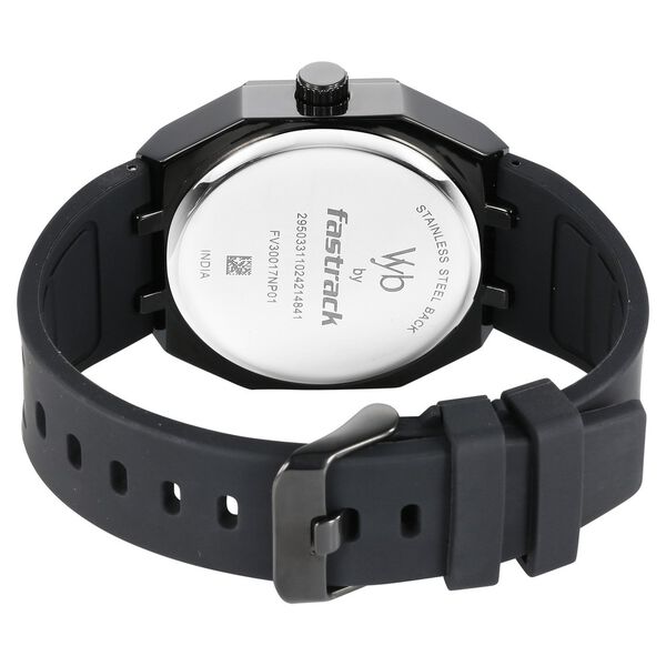 Vyb Rebel By Fastrack Quartz Analog Black Dial Silicone Strap Watch For Guys - image number 6