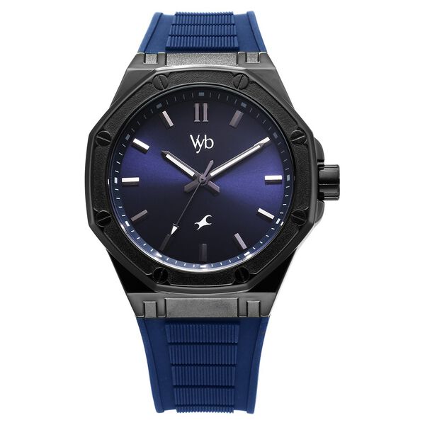 Fastrack Vyb Rebel Quartz Analog Blue Dial Blue Color Silicone Strap Watch For Guys - image number 1