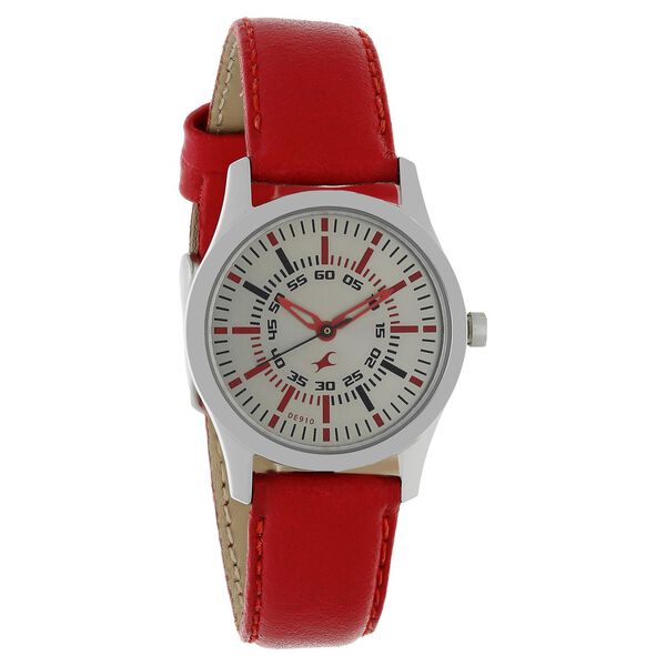 Fastrack Quartz Analog Grey Dial Leather Strap Watch for Girls - image number 1