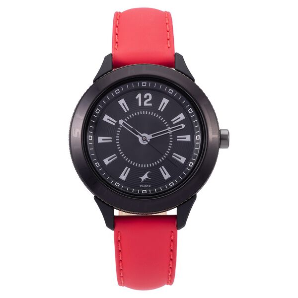 Fastrack Modular Quartz Analog Black Dial Leather Strap Watch for Girls - image number 1