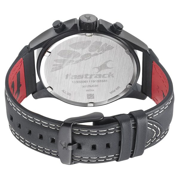 Fastrack Hitlist Quartz Chronograph Grey Dial Leather Strap Watch for Guys - image number 4