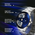 Fastrack Overdrive Chronograph Micromotor White Dial Silver Stainless Steel Strap Watch For Guys - image number 1