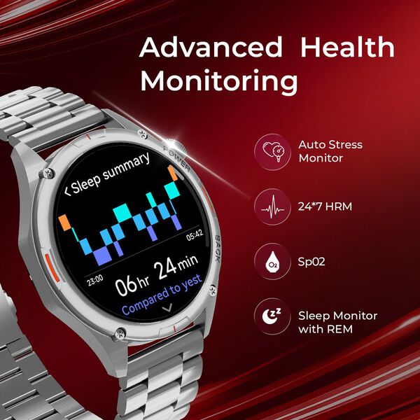 Fastrack Marvellous FX1 Unisex Smart Watch With Silver Metal Strap - image number 1
