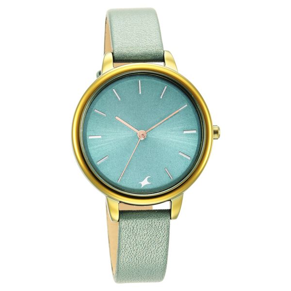 Fastrack Glitch Quartz Analog Blue Dial Leather Strap Watch for Girls - image number 0