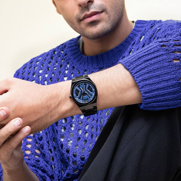 Vyb Limitless By Fastrack Quartz Analog Blue Dial Metal Strap Watch For Guys - image number 6