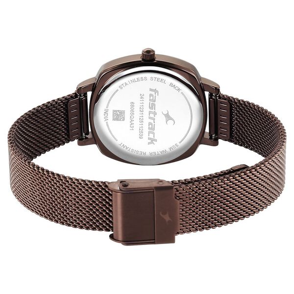 Fastrack Stunners Quartz Analog Brown Dial Brown Stainless Steel Strap Watch For Girls - image number 5