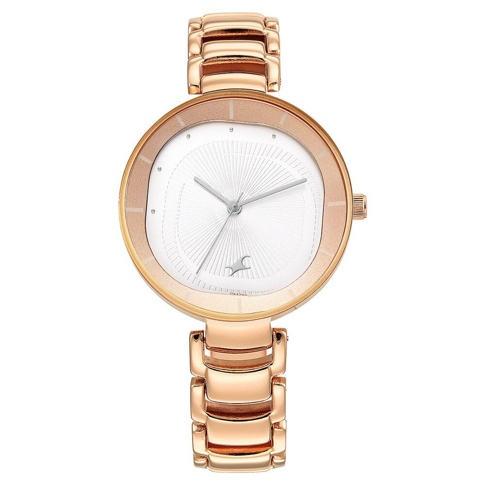 Fastrack Style Up Quartz Analog Silver Dial Metal Strap Watch for