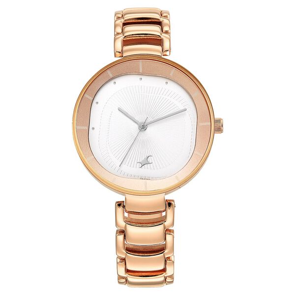 Fastrack Style Up Quartz Analog Silver Dial Metal Strap Watch for Girls - image number 2