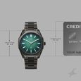 Vyb Quest By Fastrack Quartz Analog Green Dial Grey Metal Strap Watch For Guys - image number 3