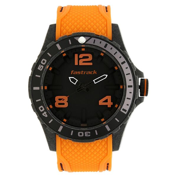Fastrack Light Weight Quartz Analog Black Dial Silicone Strap Watch for Guys - image number 0