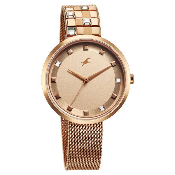 Fastrack Fleek Quartz Analog Pink Dial Stainless Steel Strap Watch for Girls - image number 1