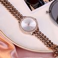 Vyb Spotlight By Fastrack Quartz Analog Silver Dial Rose Gold Metal Strap Watch For Girls - image number 0