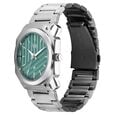Vyb Challenger By Fastrack Quartz Analog Green Dial Silver Stainless Steel Strap Watch For Guys - image number 2
