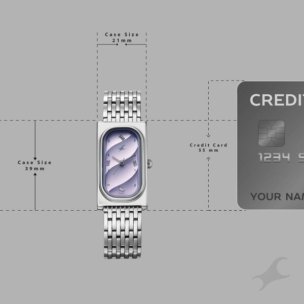 Fastrack Gelato silver analog bracelet watch with Black currant dial for Girls - image number 3