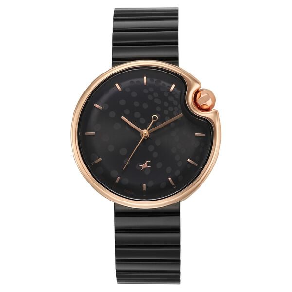 Fastrack Groove Analog with Black Dial Black Metal Strap Watch for Girls - image number 0