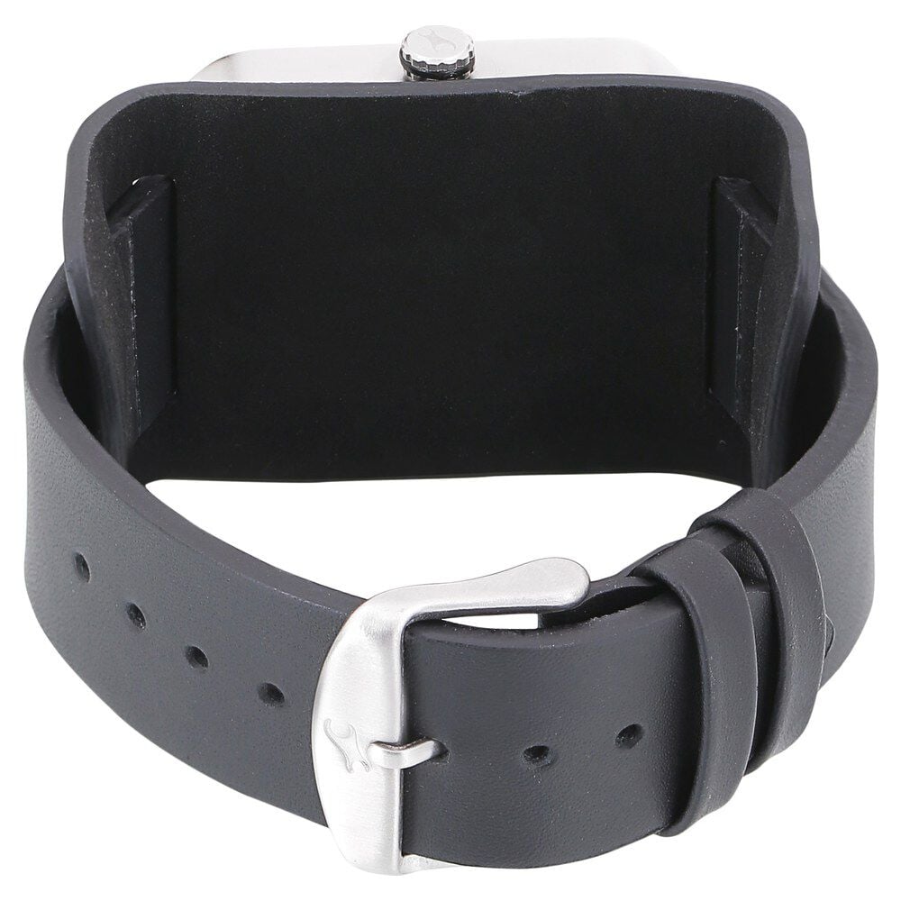 Buy Online Fastrack Loopholes Quartz Analog Grey Dial Leather Strap Watch for Guys 3173sl01 Fastrack