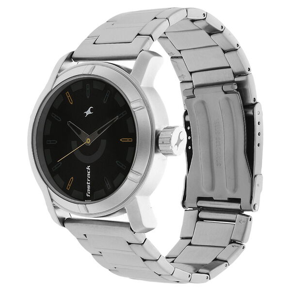 Fastrack Quartz Analog Black Dial Metal Strap Watch for Guys - image number 1
