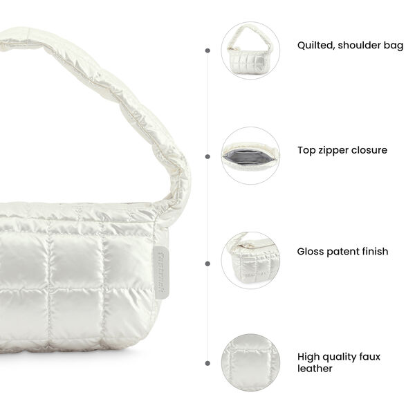 White Quilted Handheld - image number 7